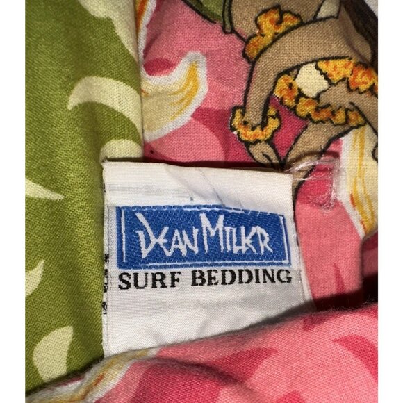 3pc Dean Miller Surf Bedding Hawaiian Hula Girl Queen Comforter 2 Shams pink HTF - Picture 14 of 16